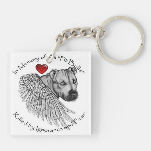 Pitbull Memorial-Double Sided Acrylisch Sleutelhan Sleutelhanger (Achterkant)