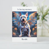 Pitbull Memorial Gedicht Aangepaste Naam Sympathie Bedankkaart (Staand voorkant)
