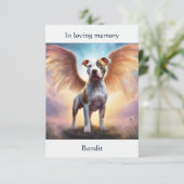 Pitbull Memorial Gedicht Aangepaste Naam Sympathie Bedankkaart (Staand voorkant)