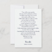 Pitbull Memorial Gedicht Aangepaste Naam Sympathie Bedankkaart (Achterkant)