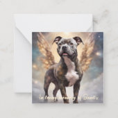 Pitbull Memorial Gedicht Brindle Wings Naam toevoe Notitiekaartje (Voorkant)