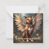 Pitbull Memorial Gedicht Bruine vleugels Voeg naam Notitiekaartje (Voorkant)