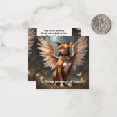 Pitbull Memorial Gedicht Bruine vleugels Voeg naam Notitiekaartje (Voorkant / Achterkant in situ)