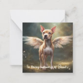 Pitbull Memorial Gedicht Fawn Brown Wings Voeg naa Notitiekaartje (Voorkant)