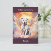 Pitbull Memorial Gedicht Wings Voeg Naam Waterverf Bedankkaart (Staand voorkant)