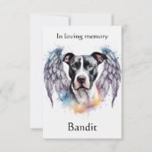 Pitbull Memorial Gedicht Wings Voeg Naam Waterverf Bedankkaart (Voorkant)