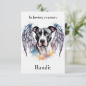Pitbull Memorial Gedicht Wings Voeg Naam Waterverf Bedankkaart (Staand voorkant)