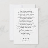 Pitbull Memorial Gedicht Wings Voeg Naam Waterverf Bedankkaart (Achterkant)