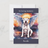 Pitbull Memorial Gedicht Wings Voeg Naam Waterverf Bedankkaart (Voorkant)