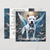 Pitbull Memorial Gedicht Witte vleugels Voeg naam  Notitiekaartje (Voorkant / Achterkant)