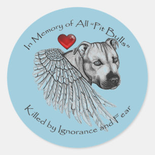 Pitbull Memorial Ronde Sticker