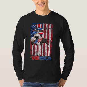 Pitbull Merica  Amerikaanse vlag Zonnebrillen Happ T-shirt