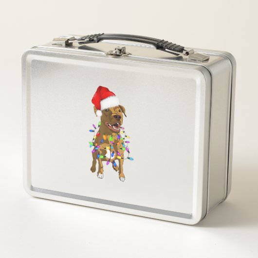 Pitbull Merry Christmas Tree Lights Grappige pyjam (Voorkant)