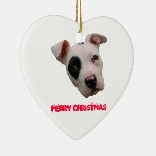 Pitbull Merry kerst Keramisch Ornament (Rechts)