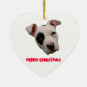 Pitbull Merry kerst Keramisch Ornament (Voorkant)