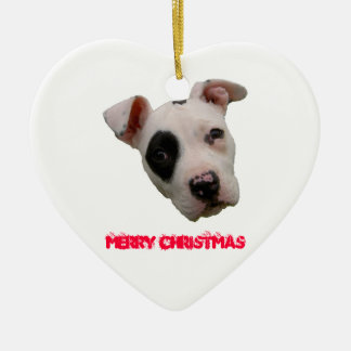 Pitbull Merry kerst Keramisch Ornament