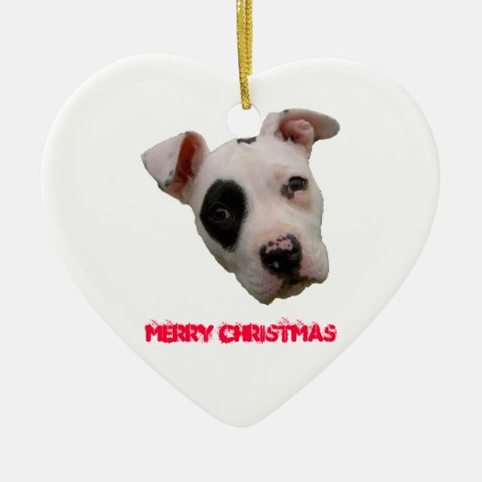 Pitbull Merry kerst Keramisch Ornament (Voorkant)