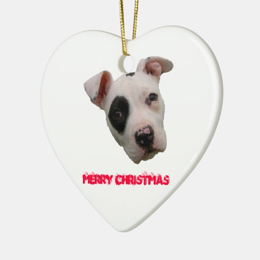 Pitbull Merry kerst Keramisch Ornament (Links)