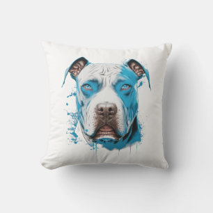 Pitbull met Blauwe Ogen Hond Liefhebber's Kussen