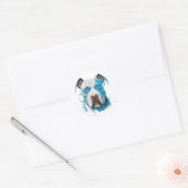 Pitbull met Blauwe Ogen | HONDENLIEFHEBBER Ronde Sticker (Envelop)