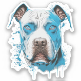 Pitbull met Blauwe Ogen | HONDENLIEFHEBBER Sticker