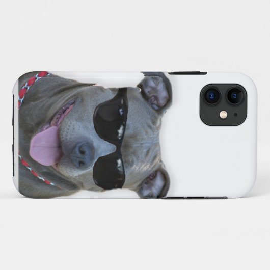 Pitbull met bril Case-Mate iPhone case (Achterkant (horizontaal))