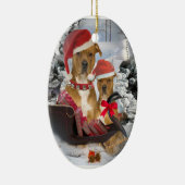 Pitbull met de slee Ornament van Santa (Rechts)