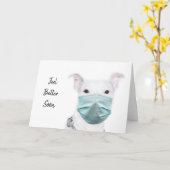 Pitbull met gezichtsmasker kaart (Gele Bloem)