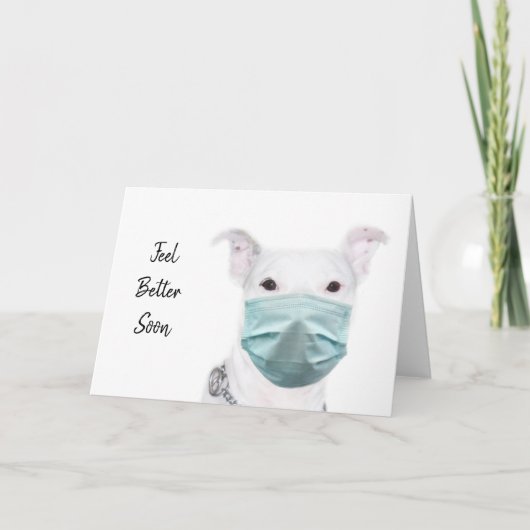 Pitbull met gezichtsmasker kaart (Voorkant)