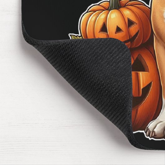 Pitbull met Halloween pompoenen Muismat (Hoek)