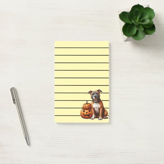 Pitbull met Halloween pompoenen Post-it® Notes (Kantoor)