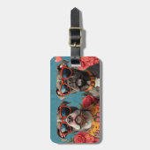 Pitbull met hart Rozen Valentijnsdag Bagagelabel (Voorkant verticaal)