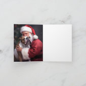 Pitbull met kerstman Feestelijke Kerst Kaart (Binnen)