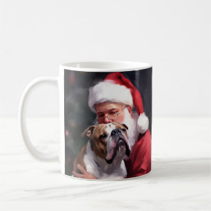 Pitbull Met Kerstman Feestelijke Kerstmis Koffiemok