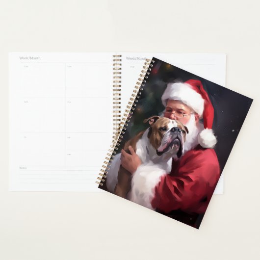 Pitbull met kerstman Feestelijke Kerstmis Planner (Display)