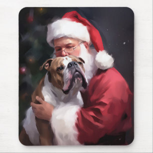 Pitbull met kerstman Festieve Kerst Muismat