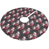 Pitbull met kerstman Festive Kerstmis Kerstboom Rok (Gekanteld)