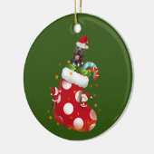 Pitbull met Petten kerst met sokken Keramisch Ornament (Links)