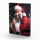 Pitbull met Sinterklaas Feestelijke Kerstmis Fotoblokken (Rechts)