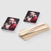 Pitbull met Sinterklaas Feestelijke Kerstmis Handwaaier (Niet-gemonteerd)