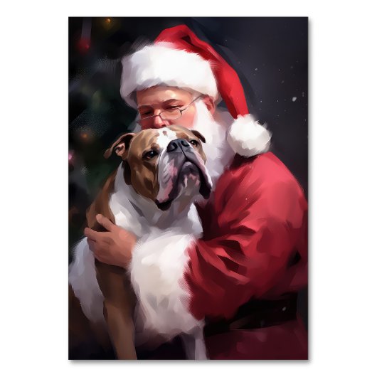 Pitbull met Sinterklaas Feestelijke Kerstmis Kaart (Voorkant)
