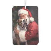 Pitbull met Sinterklaas Feestelijke Kerstmis Luchtverfrisser (Achterkant)
