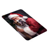 Pitbull met Sinterklaas Feestelijke Kerstmis Magneet (Rechterzijde)