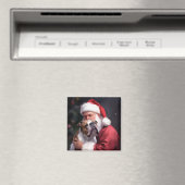 Pitbull met Sinterklaas Feestelijke Kerstmis Magneet (Insitu (Vaatwasser))