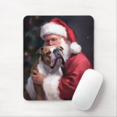 Pitbull met Sinterklaas Feestelijke Kerstmis Muismat (Met muis)