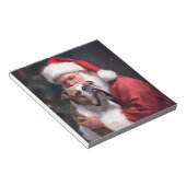 Pitbull met Sinterklaas Feestelijke Kerstmis Notitieblok (Schuin)