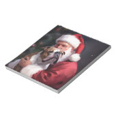 Pitbull met Sinterklaas Feestelijke Kerstmis Notitieblok (Linkerzijde)