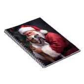 Pitbull met Sinterklaas Feestelijke Kerstmis Notitieboek (Rechterzijde)