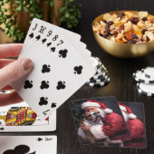 Pitbull met Sinterklaas Feestelijke Kerstmis Pokerkaarten (Insitu)