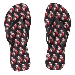Pitbull met Sinterklaas Feestelijke Kerstmis Teenslippers